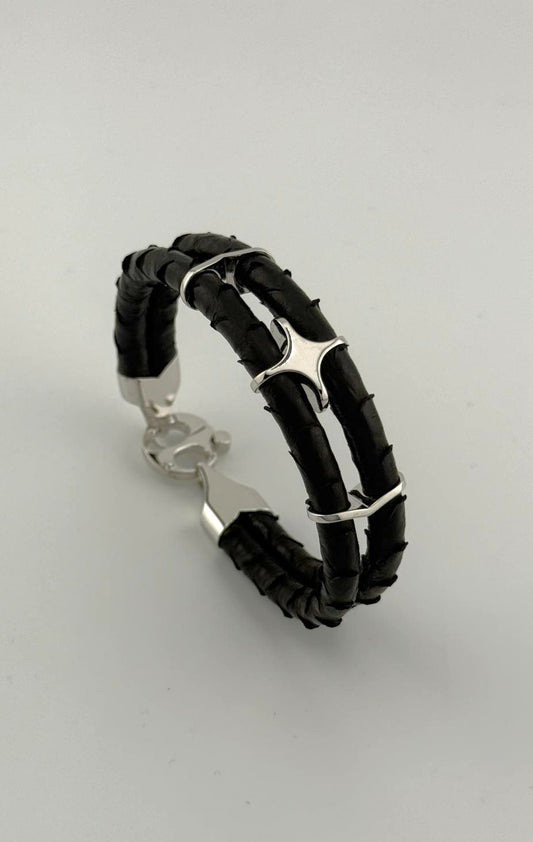Bracelet with genuine leather
