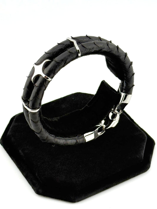 Bracelet with genuine leather