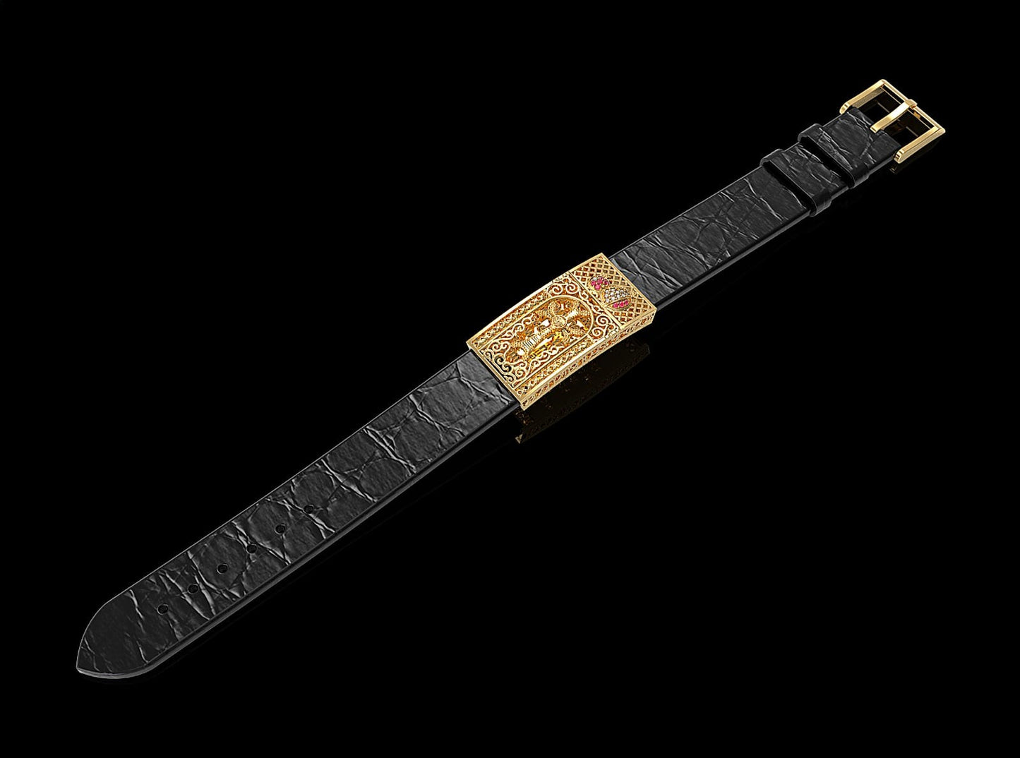 Handmade Leather Bracelet with Cross